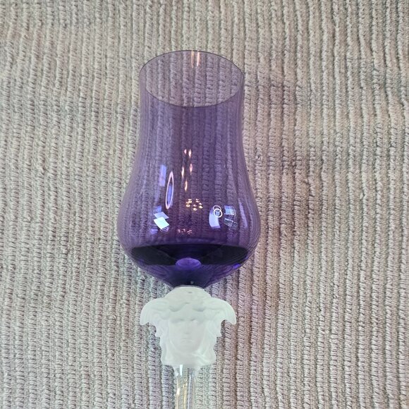 VERSACE Rosenthal Versace Medusa Lumière Grappa Glass - 4 Frosted Medusa /Purple - Picture 6 of 12
